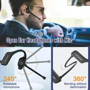 Bluetooth 5.3 Open Ear Wireless Headset With Dual Noise Cancelling Mic Bone Conduction Headphones - Thumbnail Image 8