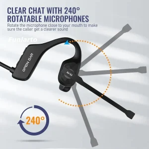 Bluetooth 5.3 Open Ear Wireless Headset With Dual Noise Cancelling Mic Bone Conduction Headphones - Thumbnail Image 4