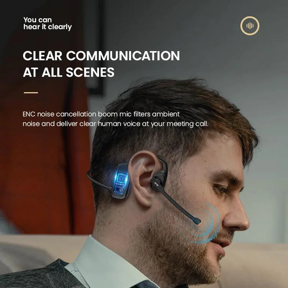 Bluetooth 5.3 Open Ear Wireless Headset With Dual Noise Cancelling Mic Bone Conduction Headphones - Image 2