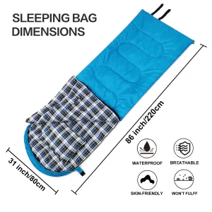 Desert&Fox Soft Flannel Sleeping Bags with Pillow - Thumbnail Image 3