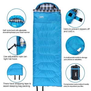 Desert&Fox Soft Flannel Sleeping Bags with Pillow - Thumbnail Image 5