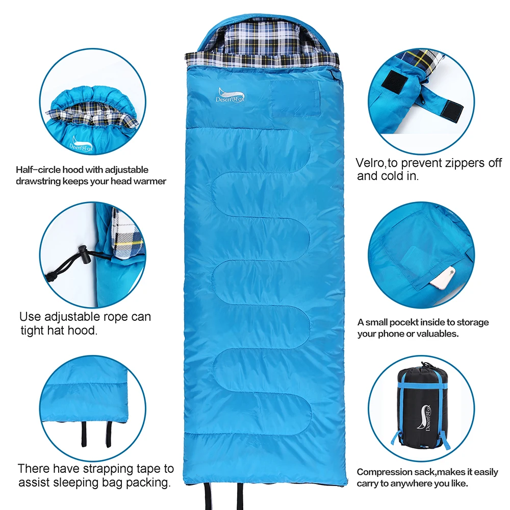 Desert&Fox Soft Flannel Sleeping Bags with Pillow - Image 5