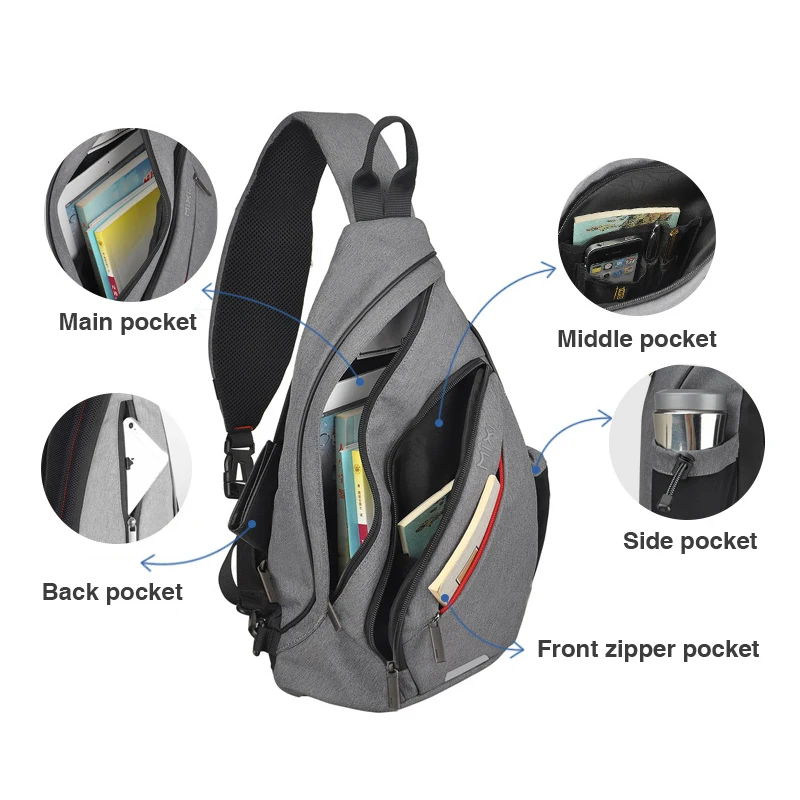Mixi Men One Shoulder Backpack Women Sling Bag Crossbody - Image 5