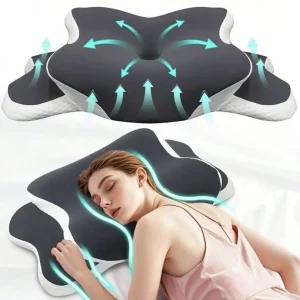 Ergonomic Memory Foam Butterfly Neck Pillow With C-Shape/Dual Height Adjustment - Thumbnail Image 4