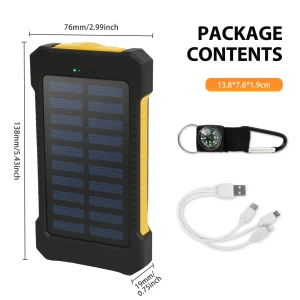 26800mAh Solar Power Bank Dual USB Portable Waterproof Charger - Thumbnail Image 9