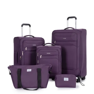 5 Piece Luggage Set with Expandable, Lightweight Softside Suitcase - Thumbnail Image 8