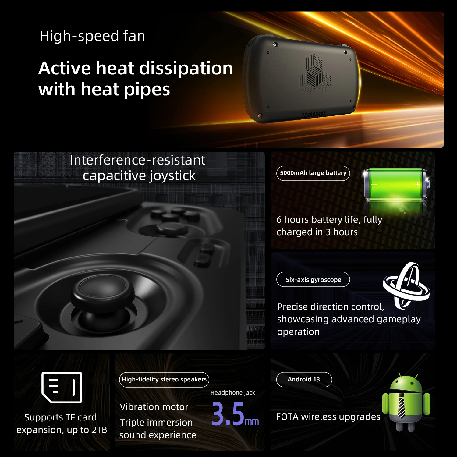 Anbernic RG Slide Retro Handheld Game Console 4.7" LTPS In-Cell Android Video Gaming Player Supports AI Assistant 1080p-Port Out - Image 8