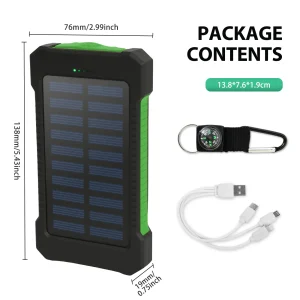 26800mAh Solar Power Bank Dual USB Portable Waterproof Charger - Thumbnail Image 11