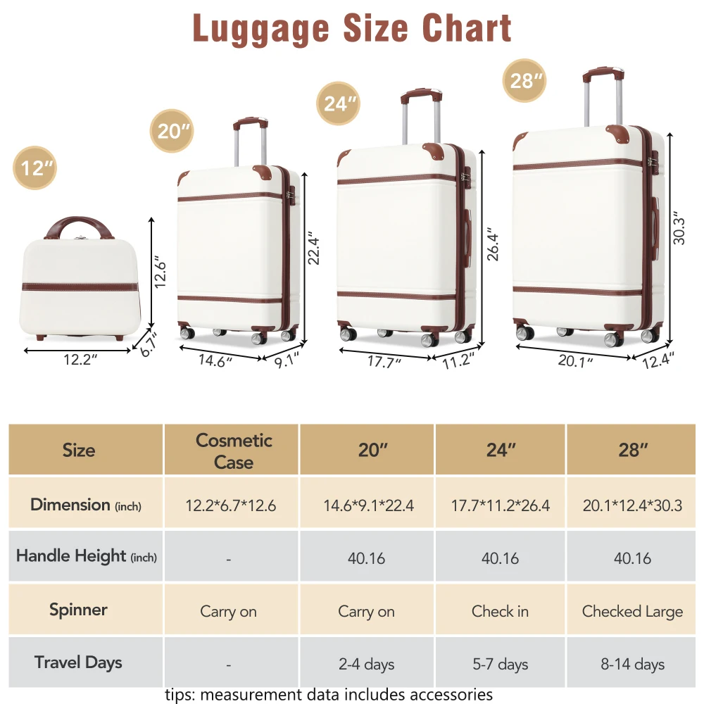 Hardshell Luggage Sets 4 Pieces 20 24 28 Inch Luggages - Image 2