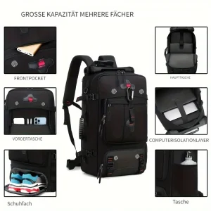 Large Capacity Travel Backpack, 40L Large Backpack - Thumbnail Image 2