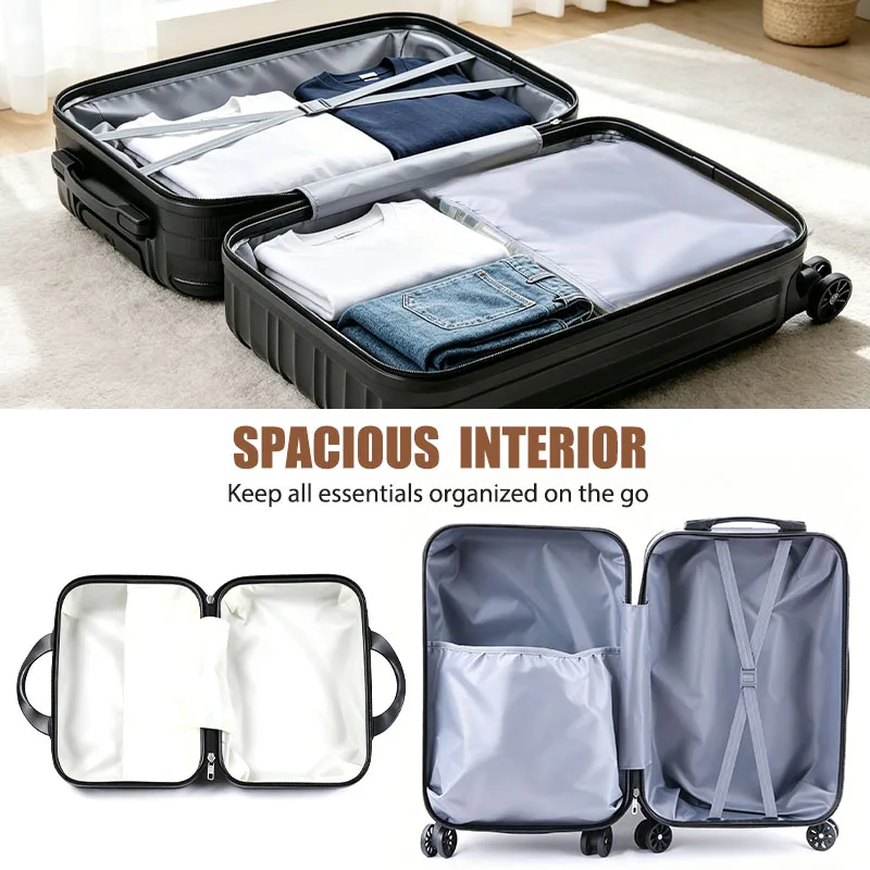 2 Piece Hardside Luggage Set - 20 Inch Carry On Suitcase with TSA Lock - Image 2