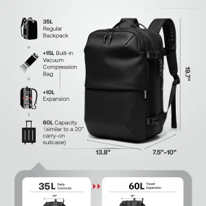 Vortex Vacuum Seal Travel Backpack 60L Expandable Air Compression System - Thumbnail Image 6