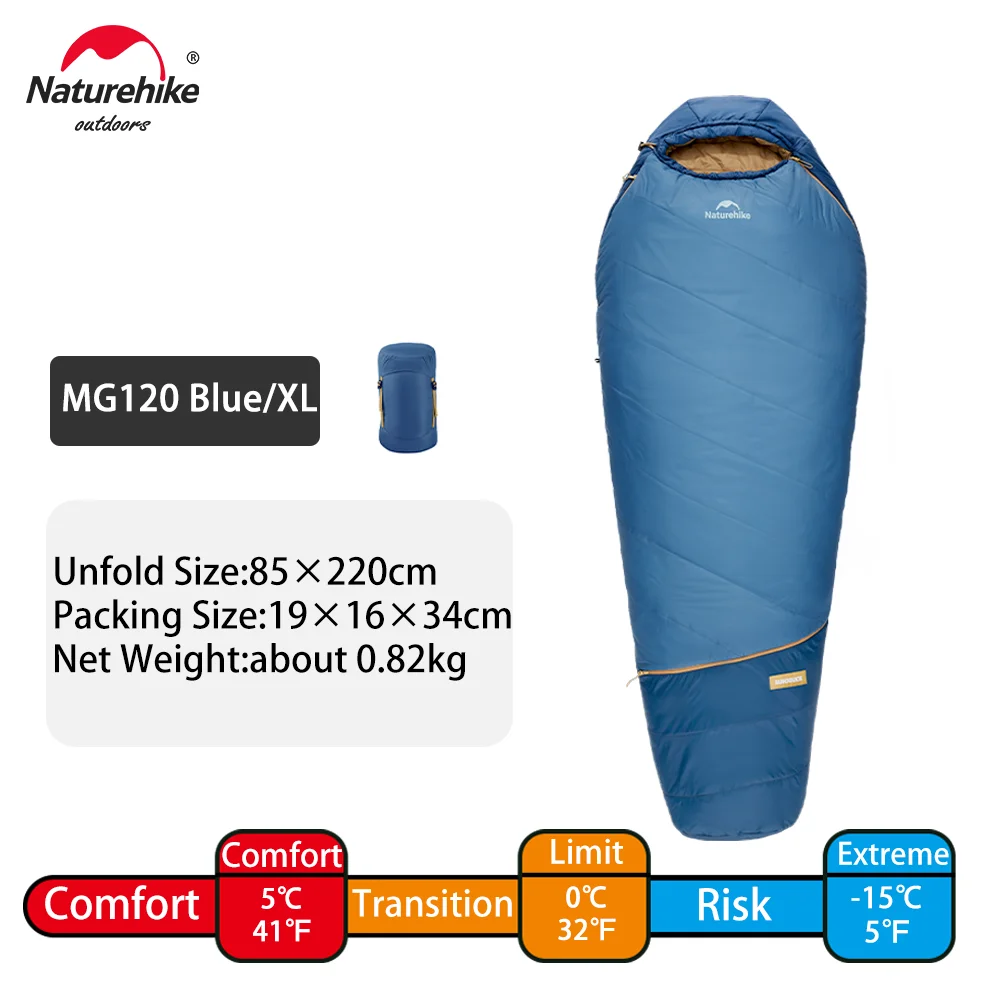Naturehike MG120 MG270 Mummy Sleeping Bag -2~5℃ Ultralight Camping Hiking Cotton Warm Thermal Winter Machine Washable Tour Gear - Image 12