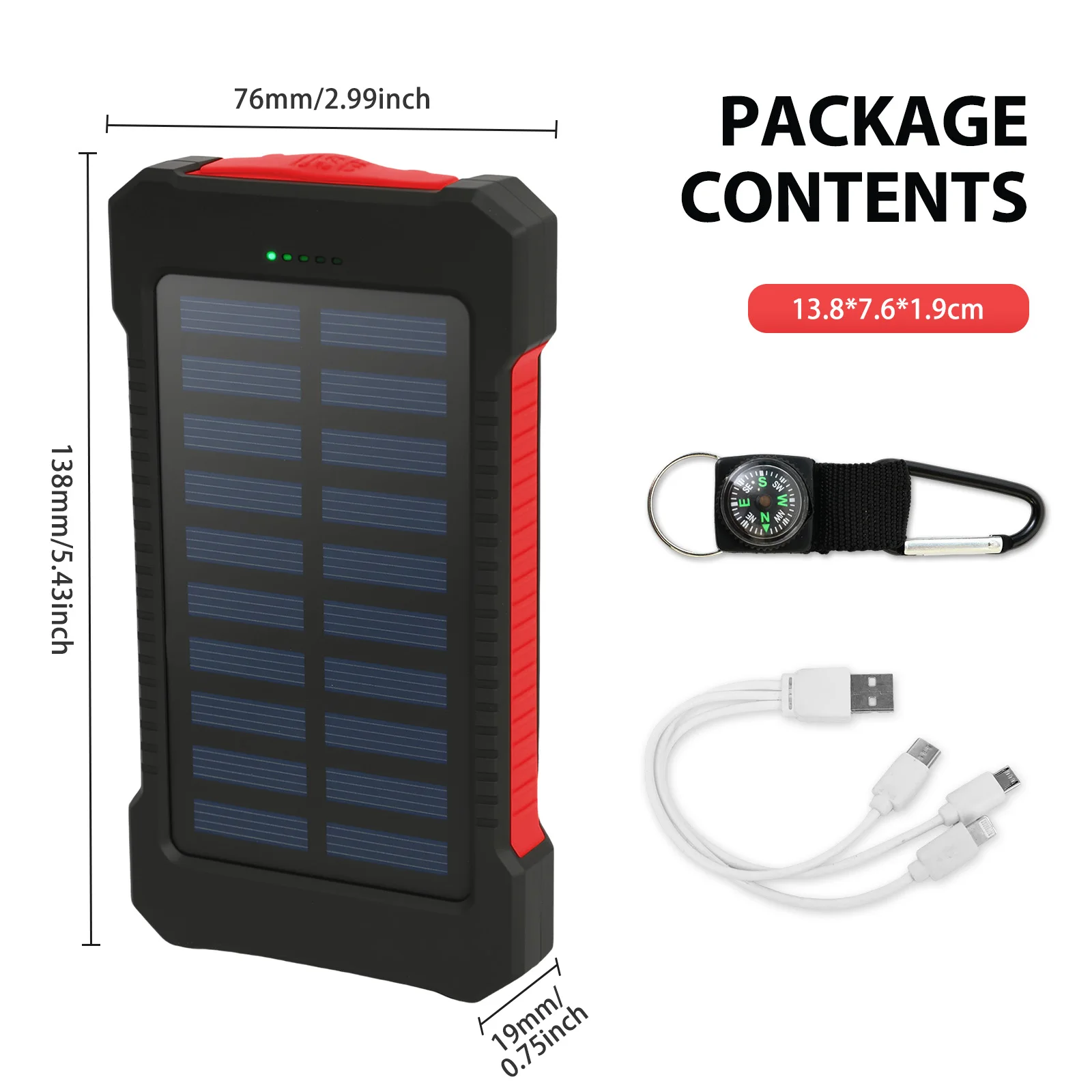 26800mAh Solar Power Bank Dual USB Portable Waterproof Charger - Image 8