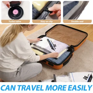 16 Pack Travel Vacuum Storage Bags With Electric Air Pump Modern Clear Reusable Compression Sealing Bags - Thumbnail Image 7