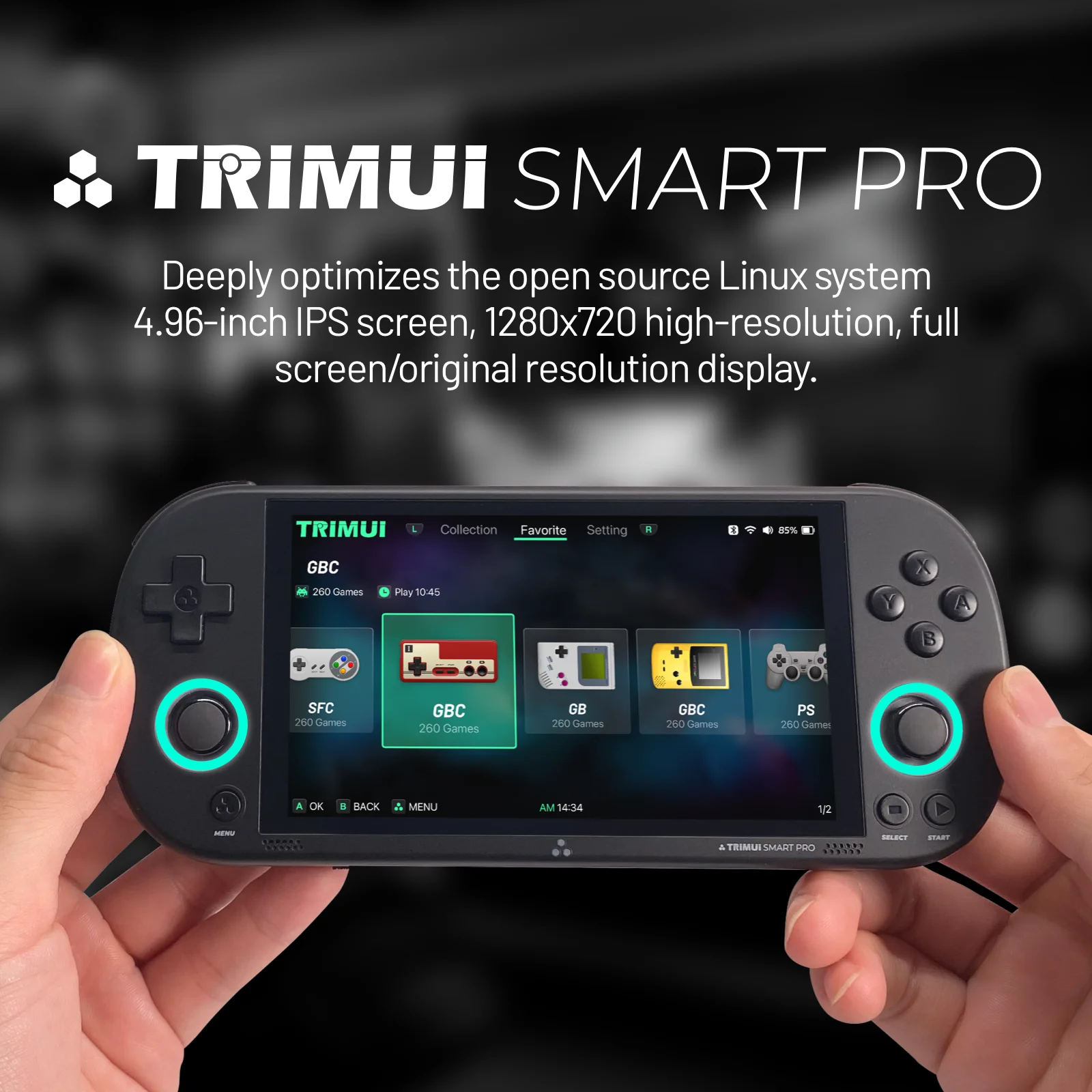 Trimui Smart Pro Handheld Game Console 4.96''IPS Screen Linux System Joystick - Image 10
