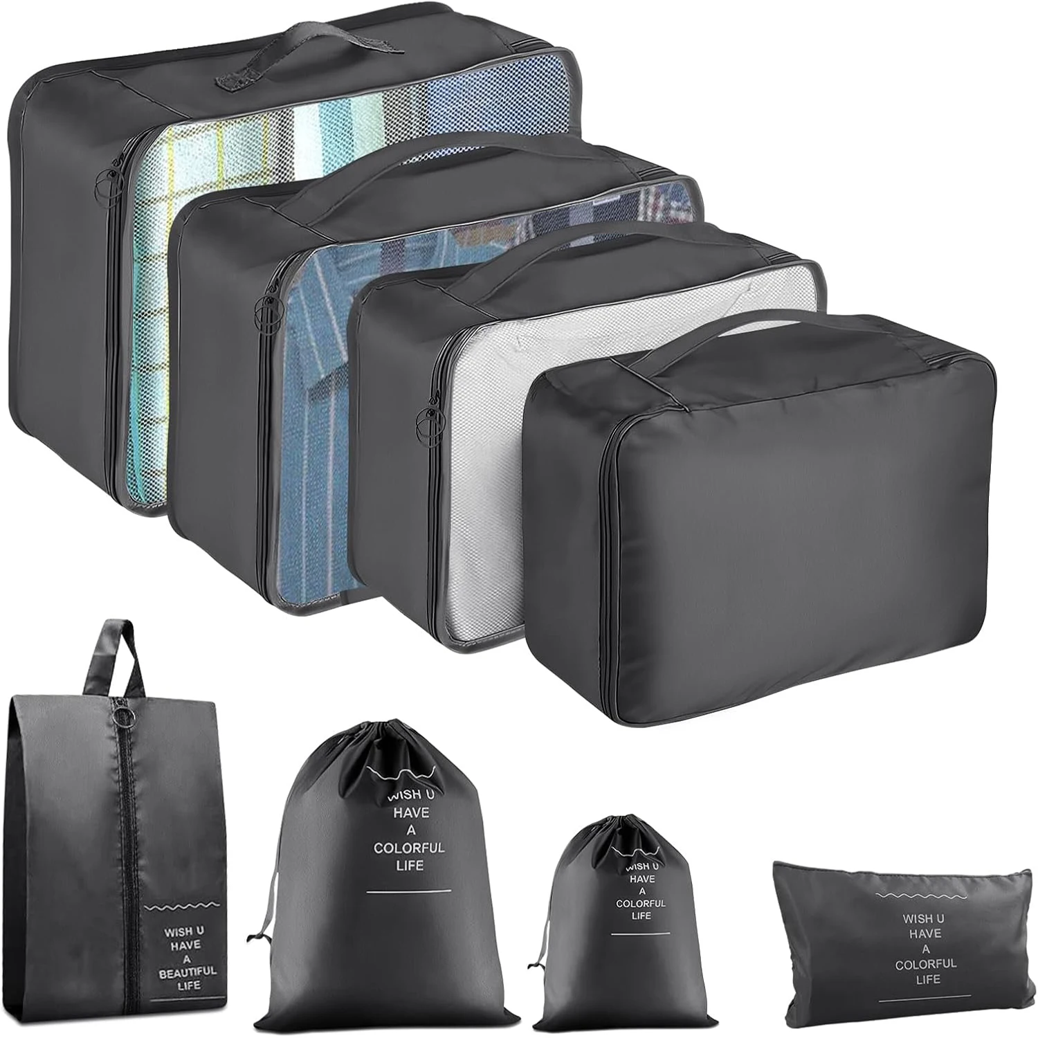 Packing Cubes for Travel - 8pcs/ Set Luggage Organizer Bags - Image 2