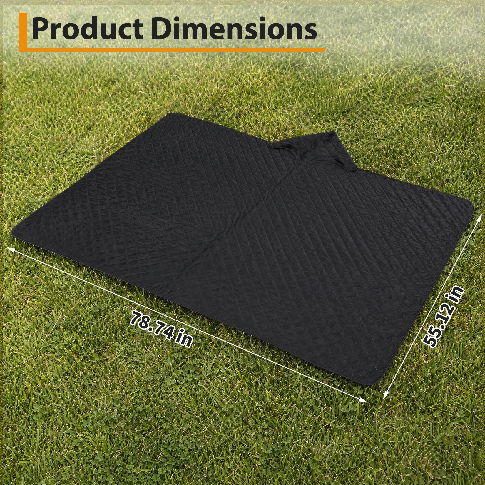 Hooded Camping Blanket, 78.74"×55.12" Waterproof Fleece Outdoor Throw - Image 7