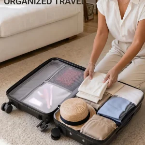 TAKUMI Suitcases with Wheels, Expandable Carry on Luggage, Black, 20 Inch - Thumbnail Image 8