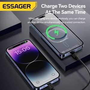 Essager Wireless Power Bank Magnetic 20W 5000mAh Portable Fast Charging External Battery for iPhone 17 16 15 14 - Thumbnail Image 5