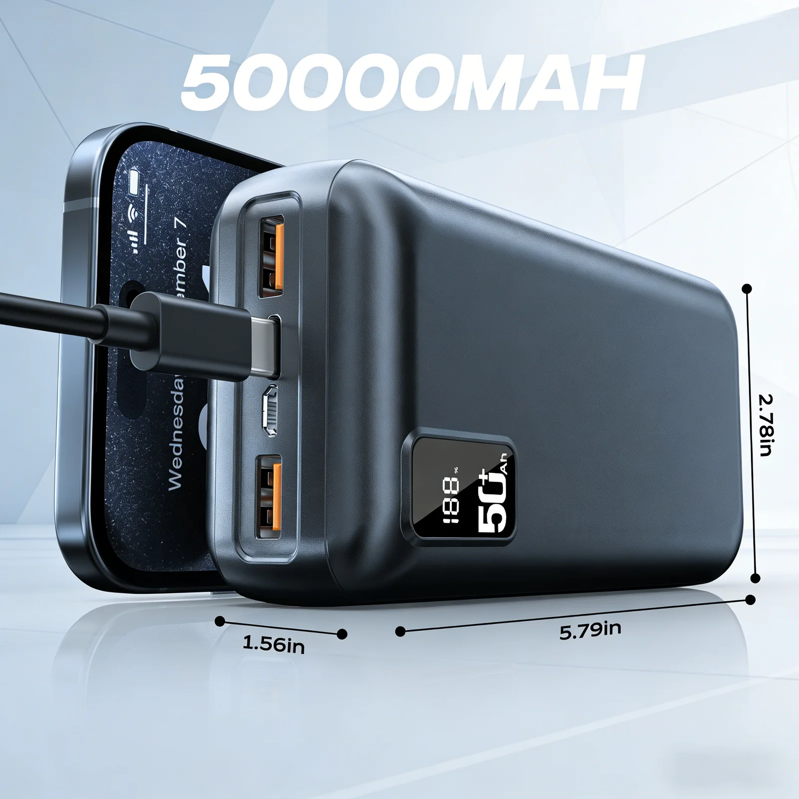Hganus 50000mAh Powerbank 22.5W Fast Charge Protable Powerbank - Image 6