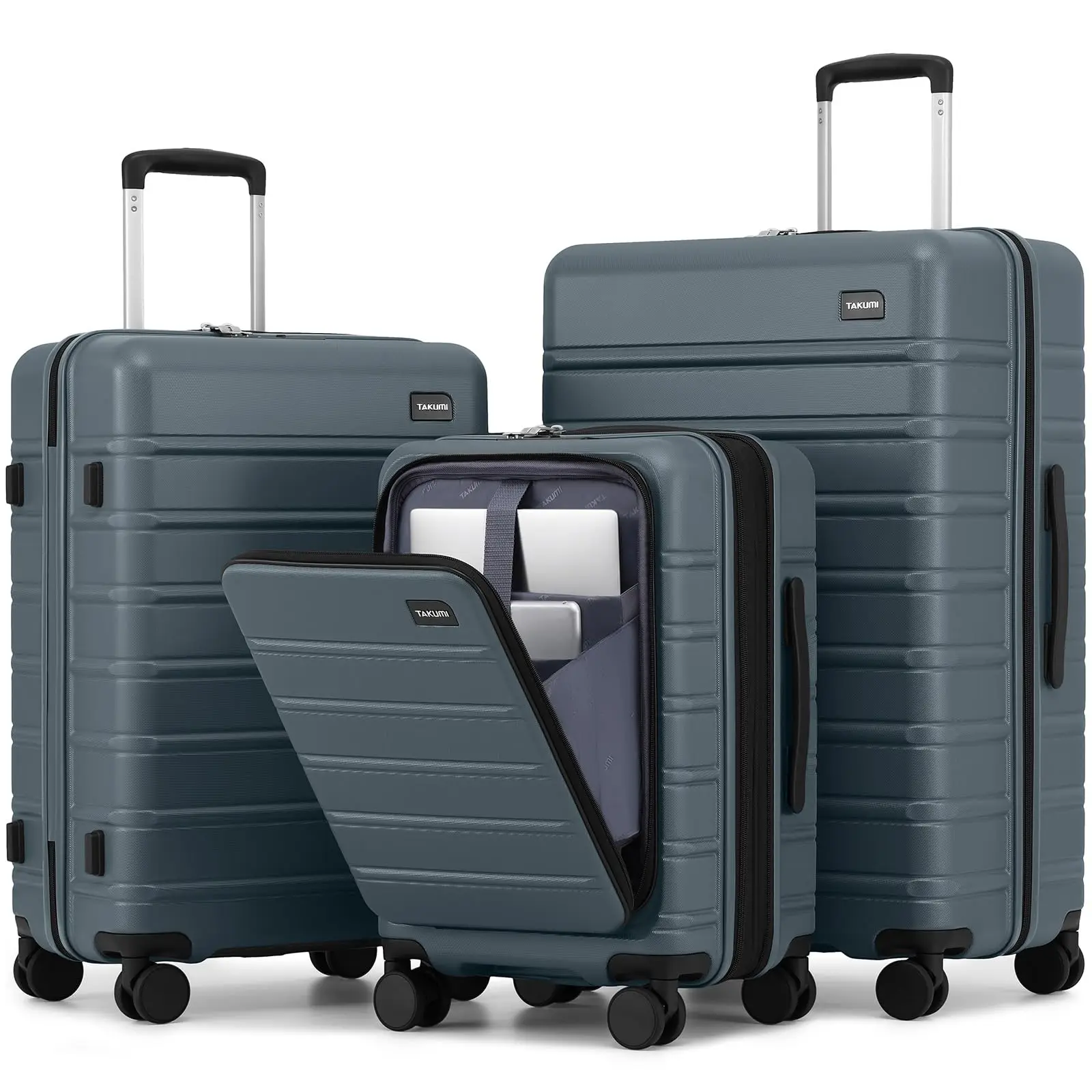 TAKUMI Suitcases with Wheels, Expandable Carry on Luggage, Black, 20 Inch - Image 11