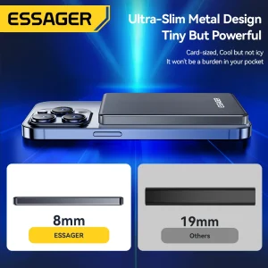 Essager Wireless Power Bank Magnetic 20W 5000mAh Portable Fast Charging External Battery for iPhone 17 16 15 14 - Thumbnail Image 3