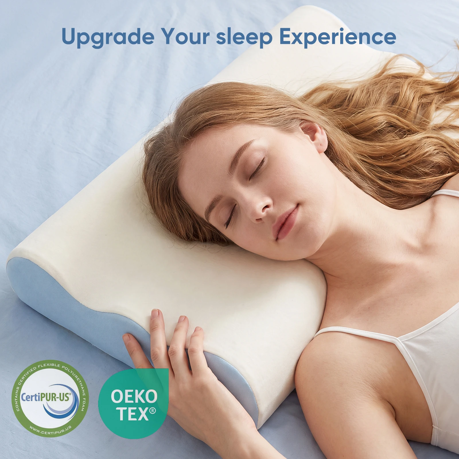 MCQ Memory Foam Cervical Pillow With Cooling Breathable Cover - Image 1