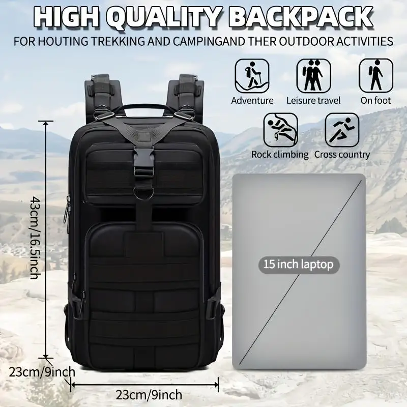 1pc 25L hiking daypack backpack Lightweight Rucksack bag for men and women Tactical Traveling Cycling Outdoor Sport - Image 2