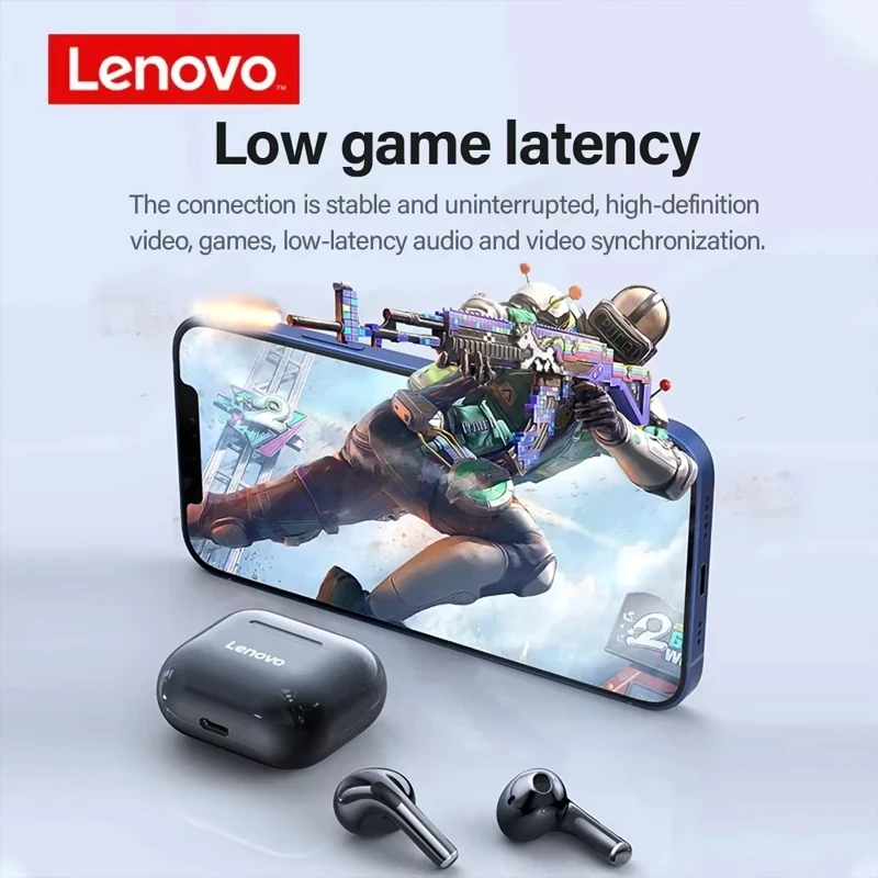 Lenovo LP40 Earphones TWS Wireless Bluetooth Earbuds Bass - Image 3