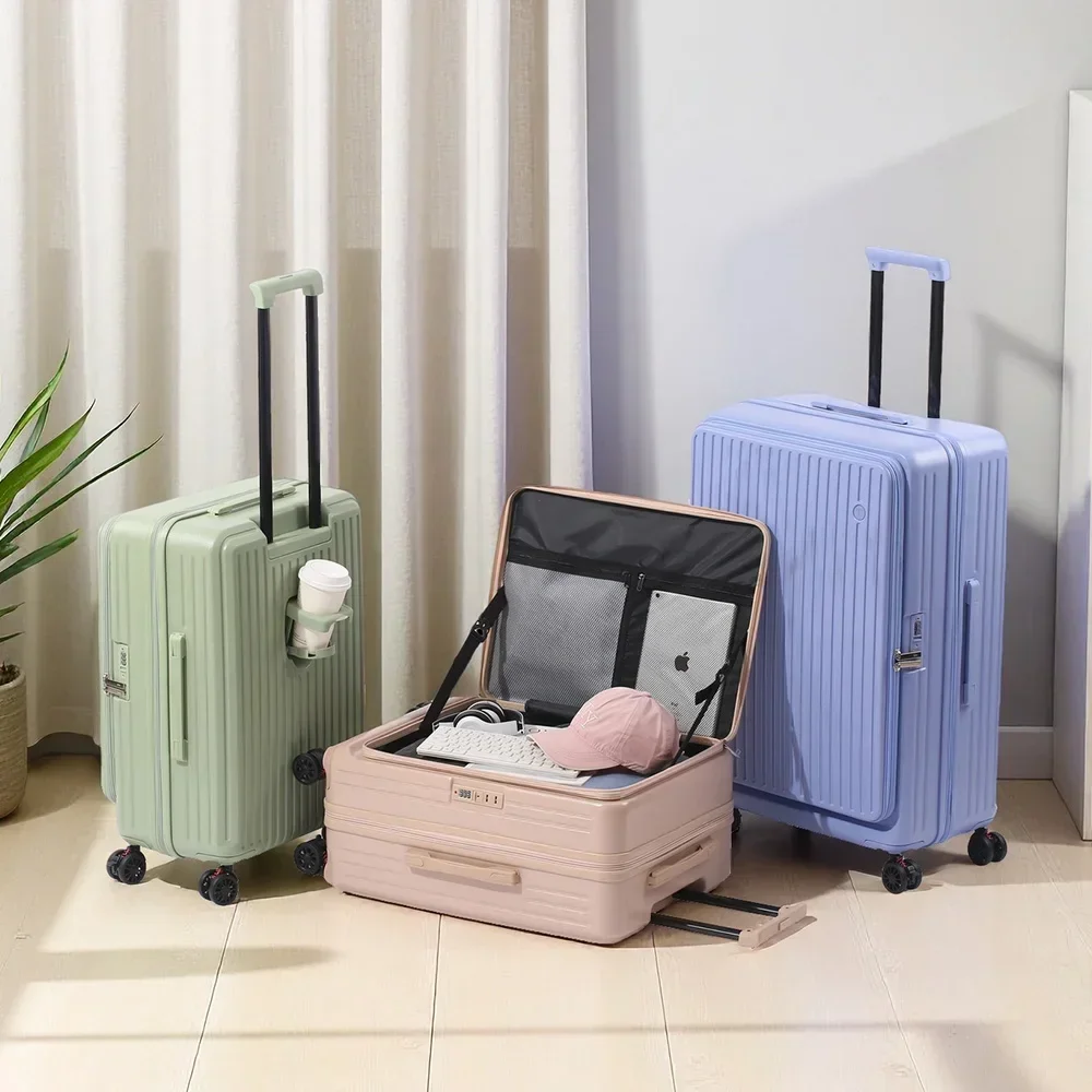 Multifunctional Front Opening Expandable Suitcase - Image 1