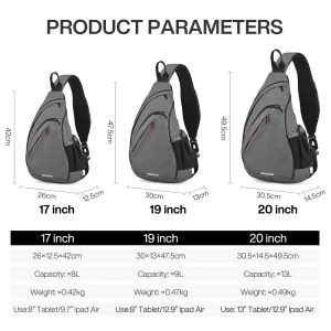 Mixi Men One Shoulder Backpack Women Sling Bag Crossbody - Thumbnail Image 6