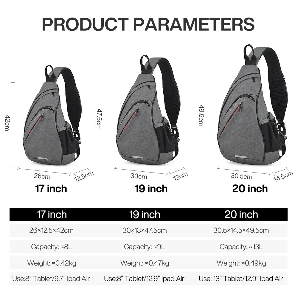 Mixi Men One Shoulder Backpack Women Sling Bag Crossbody - Image 6