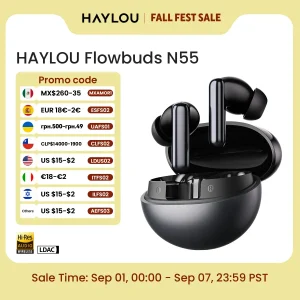 HAYLOU Flowbuds N55 Wireless Earbuds 54dB Adaptive ANC Bluetooth