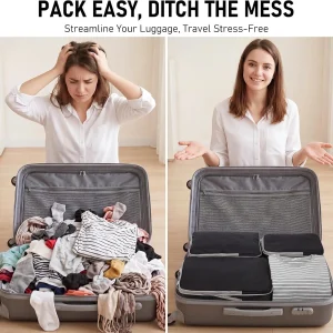 4Pcs/Set Travel Compression Packing Cubes Bag S/M/L/X Portable Suitcase - Thumbnail Image 5