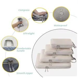 6 Set Compression Packing Cubes for Suitcase - Thumbnail Image 5