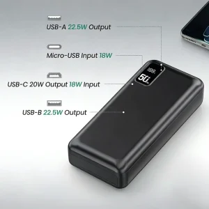 Hganus 50000mAh Powerbank 22.5W Fast Charge Protable Powerbank - Thumbnail Image 3