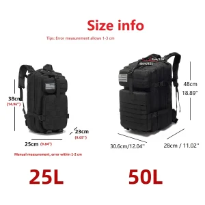 Nylon Waterproof Trekking Fishing Hunting Bag Backpack - Thumbnail Image 3
