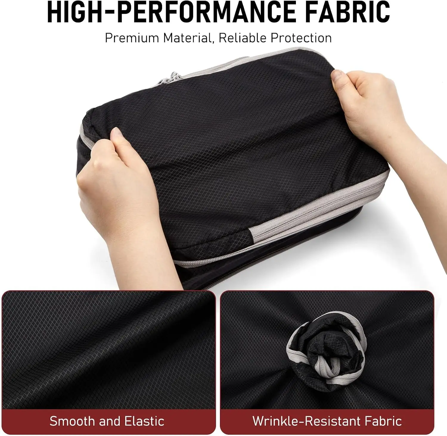 4Pcs/Set Travel Compression Packing Cubes Bag S/M/L/X Portable Suitcase - Image 4