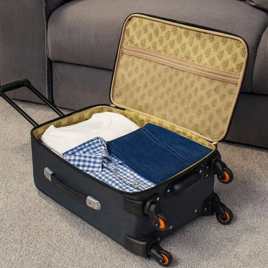 4-Piece Softside Spinner Luggage Set – Lightweight Travel Bags With 360° Wheels, Multiple Pockets & Telescopic Handles - Image 4
