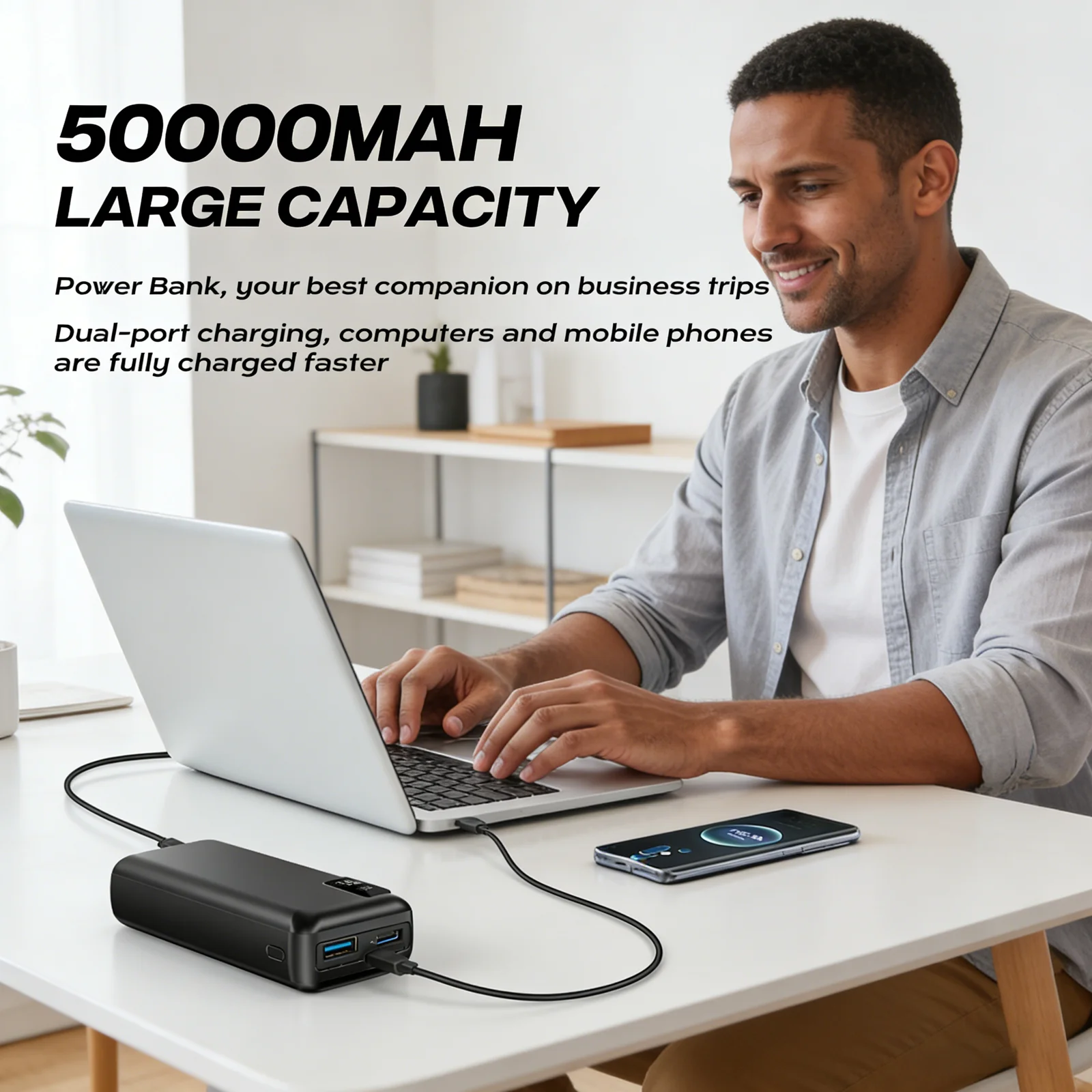 Hganus 50000mAh Powerbank 22.5W Fast Charge Protable Powerbank - Image 4