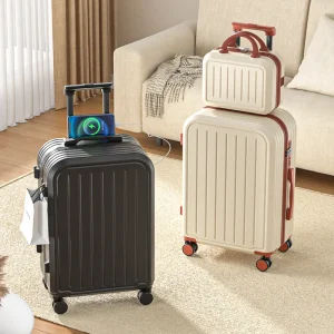 Trolley Suitcase With Cup Holder Roller Suitcase Travel Business Trip Suitcase - Thumbnail Image 4