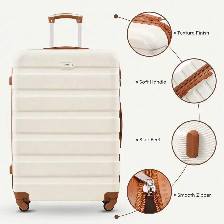 Hardside Luggage Set, 16/20/24/28 Inch Spinner Suitcases + 2 Travel Bags + 1 Cosmetic Case, 7-Piece Set - Image 4