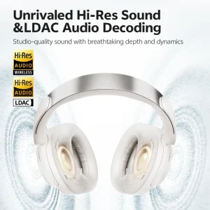 QCY H3S Over Ear Headphone Hi-Res LDAC Spatial Sound Headset, Wireless Earphone Bluetooth 6.0 102Hrs - Thumbnail Image 2
