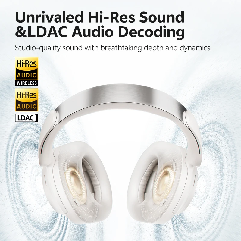 QCY H3S Over Ear Headphone Hi-Res LDAC Spatial Sound Headset, Wireless Earphone Bluetooth 6.0 102Hrs - Image 2