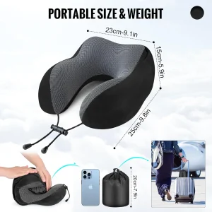 Travel Pillow, Neck Pillow for Travel with Hood - Thumbnail Image 4
