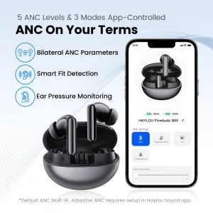 HAYLOU Flowbuds N55 Wireless Earbuds 54dB Adaptive ANC Bluetooth - Thumbnail Image 5
