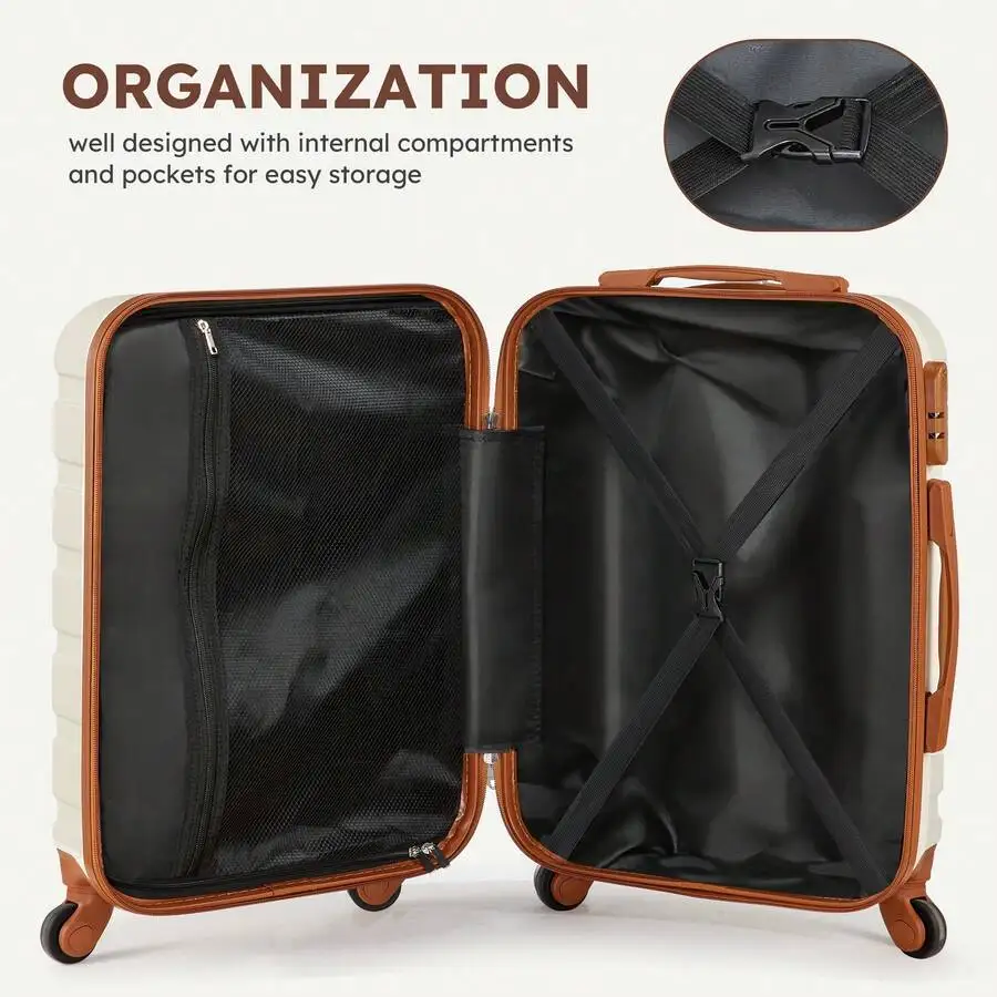 Hardside Luggage Set, 16/20/24/28 Inch Spinner Suitcases + 2 Travel Bags + 1 Cosmetic Case, 7-Piece Set - Image 8