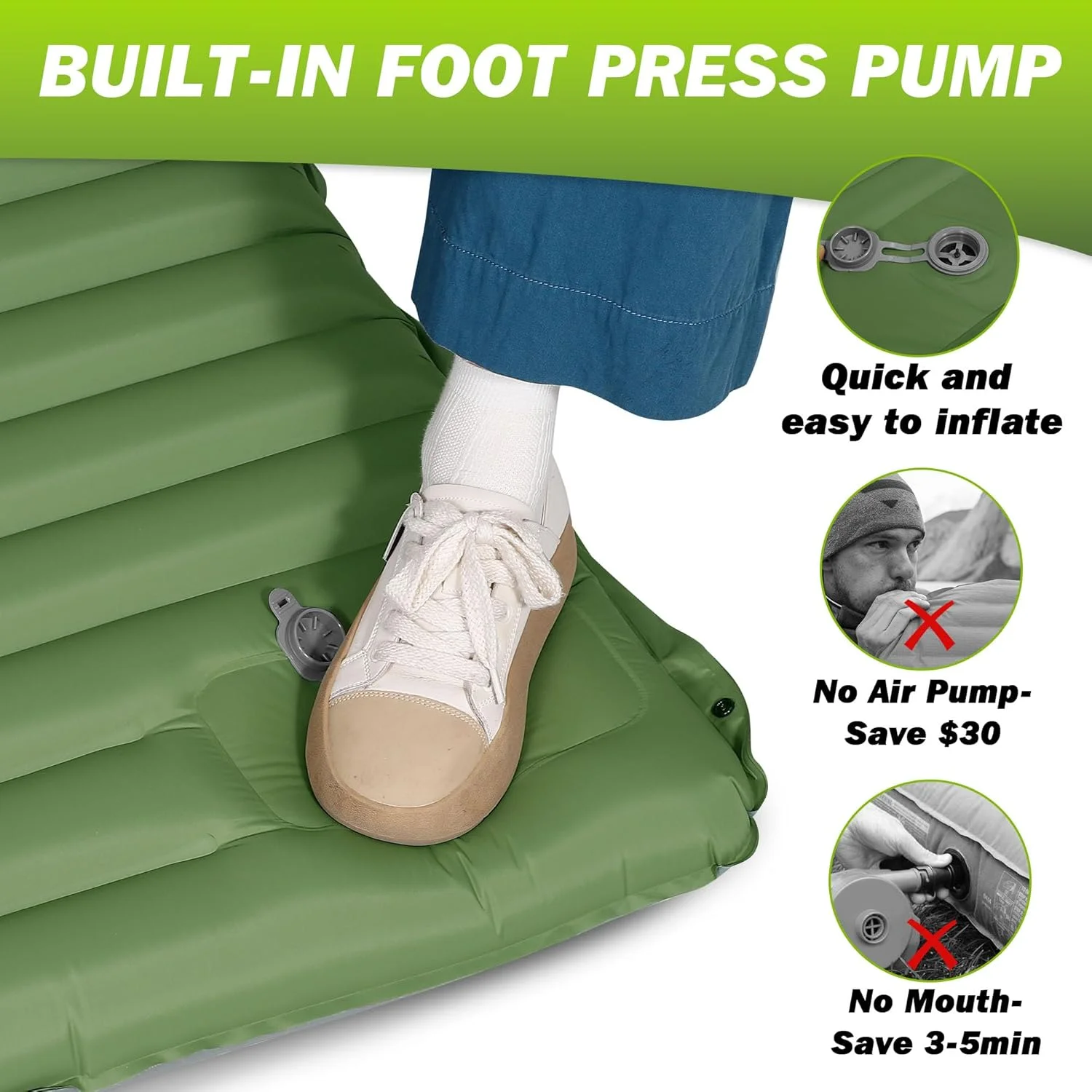 Extra Thick 4 Inch Camping Sleeping Pad - Image 4