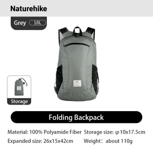 Naturehike Ultra Lightweight 18L Camping Backpack Portable Waterproof Nylon Bags Man Outdoor Hiking Sports Travel Backpack - Thumbnail Image 7